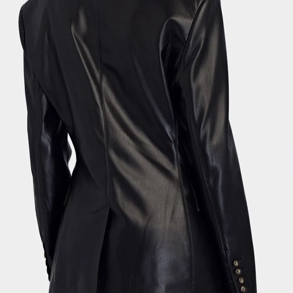 Nanushka Fathi Vegan Black Leather Blazer Size M - Picture 3 of 10